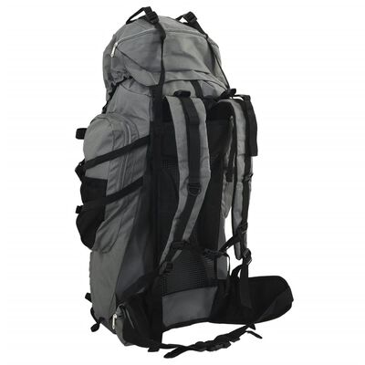 vidaXL Mochila de senderismo tela oxford gris 60 l