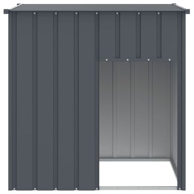 vidaXL Caseta perros con tejado acero galvanizado gris 110x103x109 cm