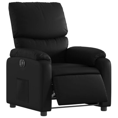 vidaXL Sillón reclinable eléctrico de cuero sintético negro