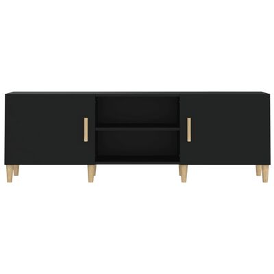 vidaXL Mueble para TV madera contrachapada negro 150x30x50 cm