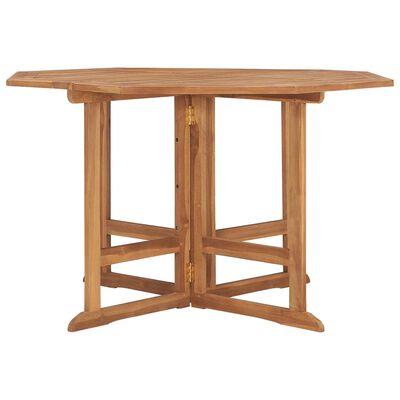 vidaXL Mesa de comedor de jardín plegable teca maciza 110x110x75 cm