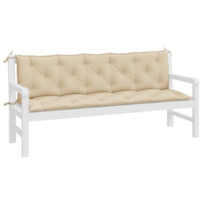 vidaXL Cojines de banco de jardín 2 uds tela Oxford beige 180x50x7 cm