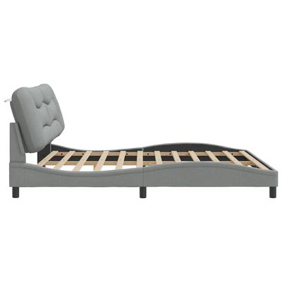 vidaXL Cama sin colchón tela gris claro 200x200 cm