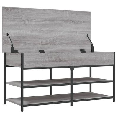 vidaXL Banco zapatero madera de ingeniería gris Sonoma 100x42,5x50 cm