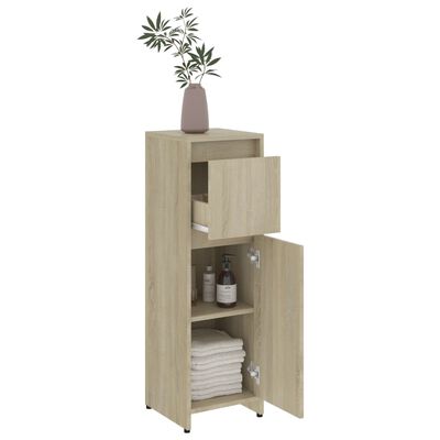 vidaXL Juego de muebles de baño 4 pzas madera ingeniería roble Sonoma