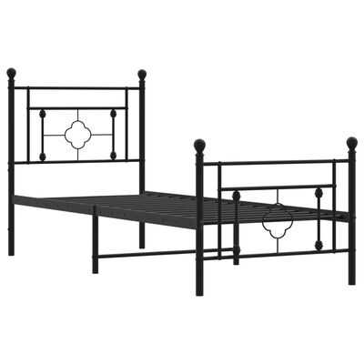 vidaXL Estructura cama sin colchón con estribo metal negro 80x200 cm