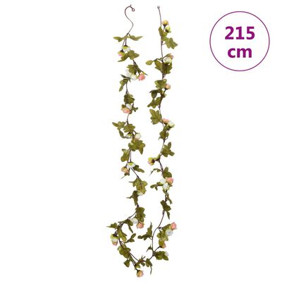 vidaXL Guirnaldas de flores de Navidad 6 uds champagne 215 cm