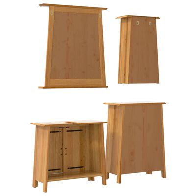 vidaXL Conjunto de muebles de baño 4 piezas madera maciza de pino