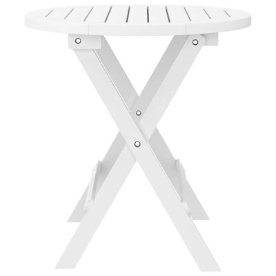 vidaXL Mesa de jardín plegable madera maciza de acacia blanco Ø 46 cm