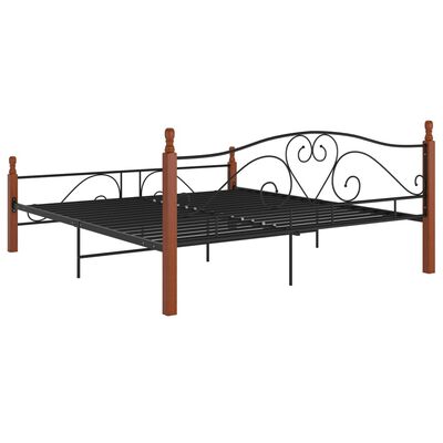 vidaXL Estructura de cama sin colchón metal negro 180x200 cm