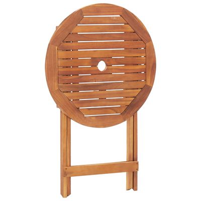 vidaXL Mesa plegable de jardín de madera maciza de acacia 60x75 cm