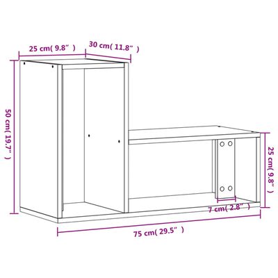 vidaXL Muebles de TV 2 uds madera ingeniería gris Sonoma 75x30x50 cm