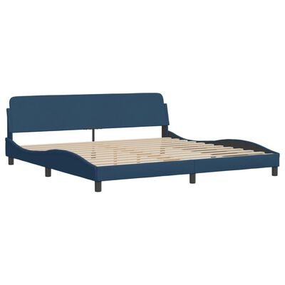 vidaXL Cama sin colchón tela azul 200x200 cm