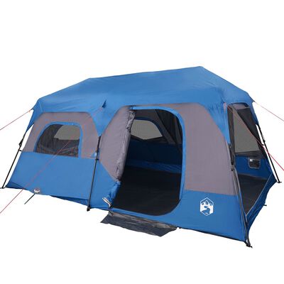 vidaXL Tienda familiar 9 personas impermeable apertura rápida azul