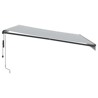 vidaXL Toldo retráctil automático luz LED antracita blanco 450x350 cm