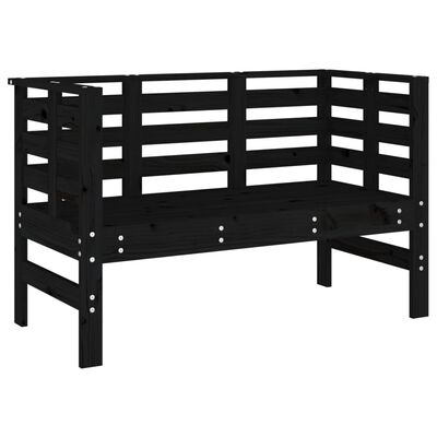 vidaXL Banco de jardín madera maciza de pino negro 111,5x53x71 cm