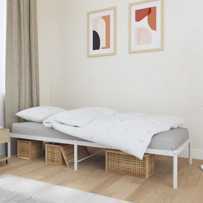 vidaXL Estructura de cama sin colchón metal blanco 75x190 cm