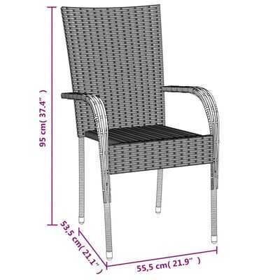 vidaXL Juego de comedor para jardín 5 piezas ratán sintético gris