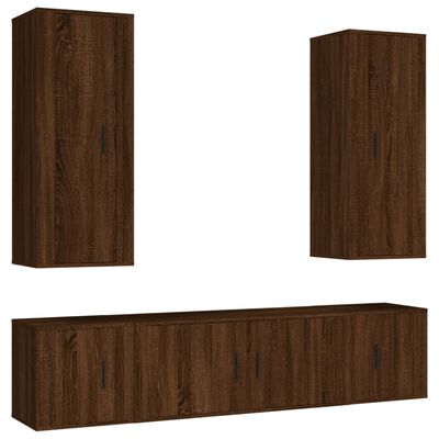 vidaXL Set de muebles para TV 5 pzas madera contrachapada roble marrón