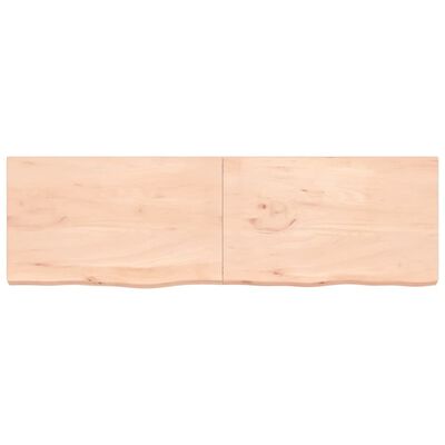 vidaXL Encimera de baño madera maciza sin tratar 200x60x(2-6) cm