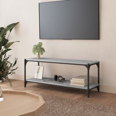 vidaXL Mueble para TV contrachapada y acero gris Sonoma 100x33x41 cm