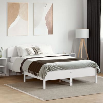 vidaXL Estructura de cama sin colchón madera de pino blanco 135x190 cm