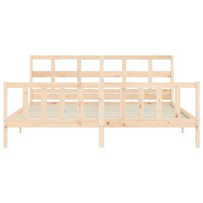 vidaXL Estructura de cama de matrimonio con cabecero madera maciza