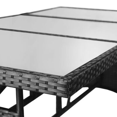 vidaXL Juego de comedor para jardín 7 piezas ratán sintético negro