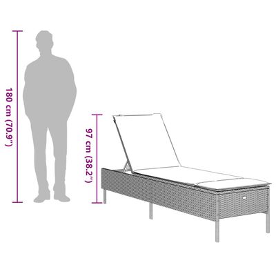 vidaXL Tumbonas con cojines 2 unidades ratán sintético beige