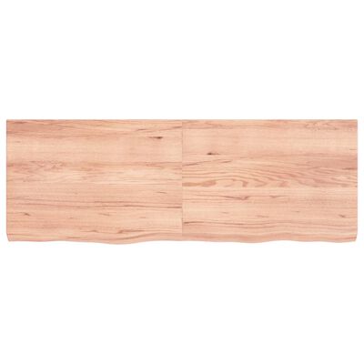 vidaXL Tablero mesa madera roble tratada marrón claro 140x50x(2-6) cm