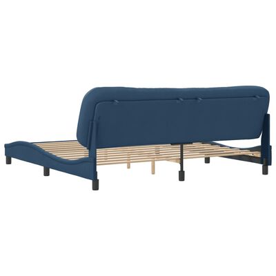 vidaXL Cama sin colchón tela azul 200x200 cm