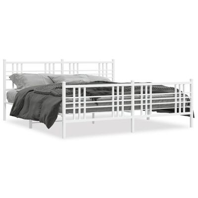 vidaXL Estructura cama sin colchón con estribo metal blanco 193x203 cm