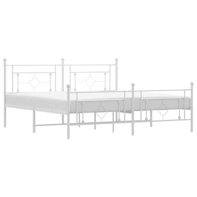 vidaXL Estructura cama sin colchón con estribo metal blanco 180x200 cm