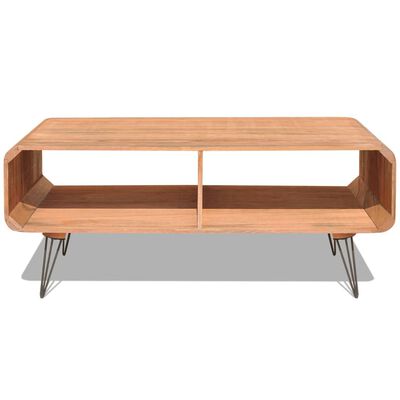 vidaXL Mesa de centro madera maciza paulownia marrón 90x55,5x38,5 cm