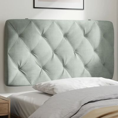 vidaXL Cabecero de cama acolchado terciopelo gris claro 100 cm