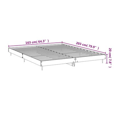 vidaXL Estructura de cama sin colchón madera marrón roble 160x200 cm