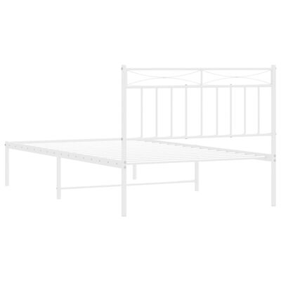 vidaXL Estructura cama sin colchón con cabecero metal blanco 107x203cm