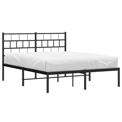 vidaXL Estructura cama sin colchón con cabecero metal negro 120x190 cm