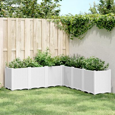 vidaXL Jardinera PP blanco 160x160x53 cm