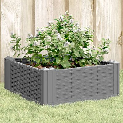 vidaXL Jardinera con clavijas PP gris claro 42,5x42,5x28,5 cm