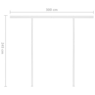 vidaXL Toldo retráctil manual con postes gris antracita 3,5x2,5 m