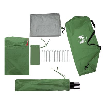 vidaXL Tienda de campaña 4 personas impermeable verde