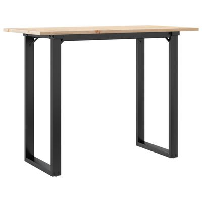 vidaXL Mesa de comedor marco O madera maciza pino y hierro 100x50x75cm