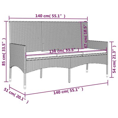 vidaXL Set de muebles de jardín 4 pzas y cojines ratán sintético gris