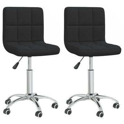 vidaXL Sillas de comedor giratorias 2 unidades tela negro