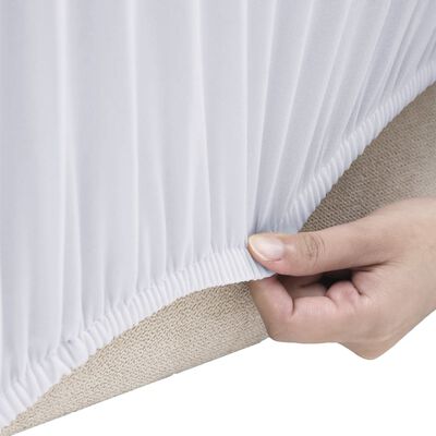 vidaXL Funda elástica para sofá de 3 plazas poliéster jersey blanca