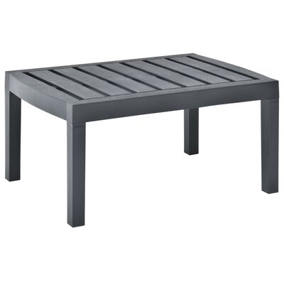 vidaXL Mesa de jardín de plástico gris antracita 78x55x38 cm