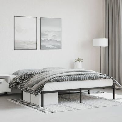 vidaXL Estructura de cama de metal negro 183x213 cm