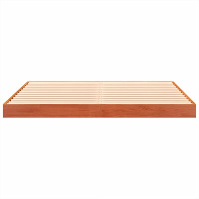 vidaXL Cama sin colchón madera maciza de pino marrón cera 140x200 cm