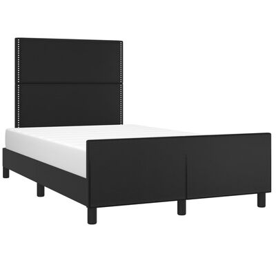 vidaXL Estructura de cama con cabecero cuero sintético negro 120x200cm